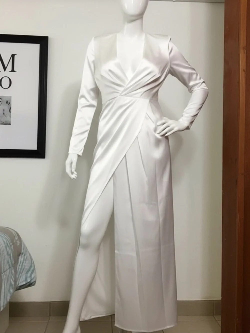 asos white long sleeve maxi dress ASOS Women's 0 3D Floral Maxi Dress with Cut Out Back White Crochet Long Sleeves